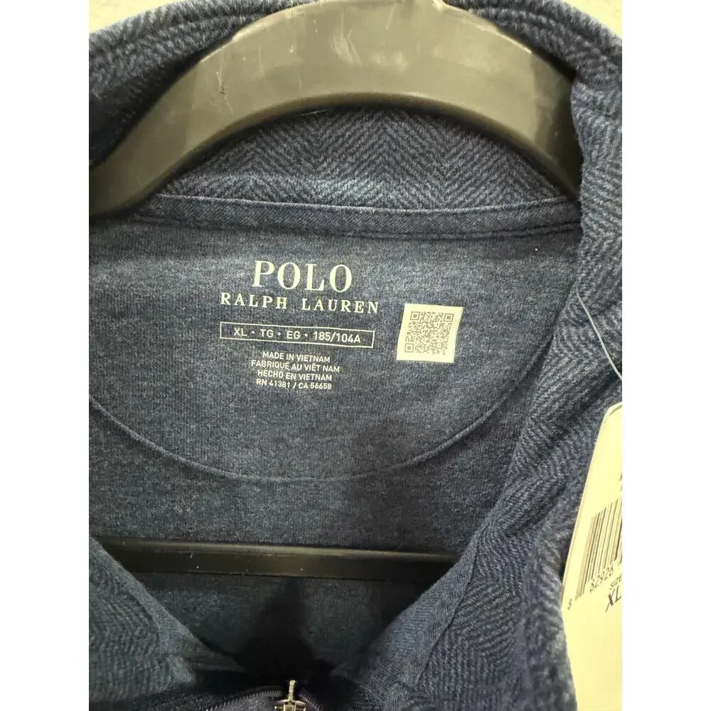Polo Ralph Lauren Navy Sweater 3/4 zipper long sleeve Sz XL
